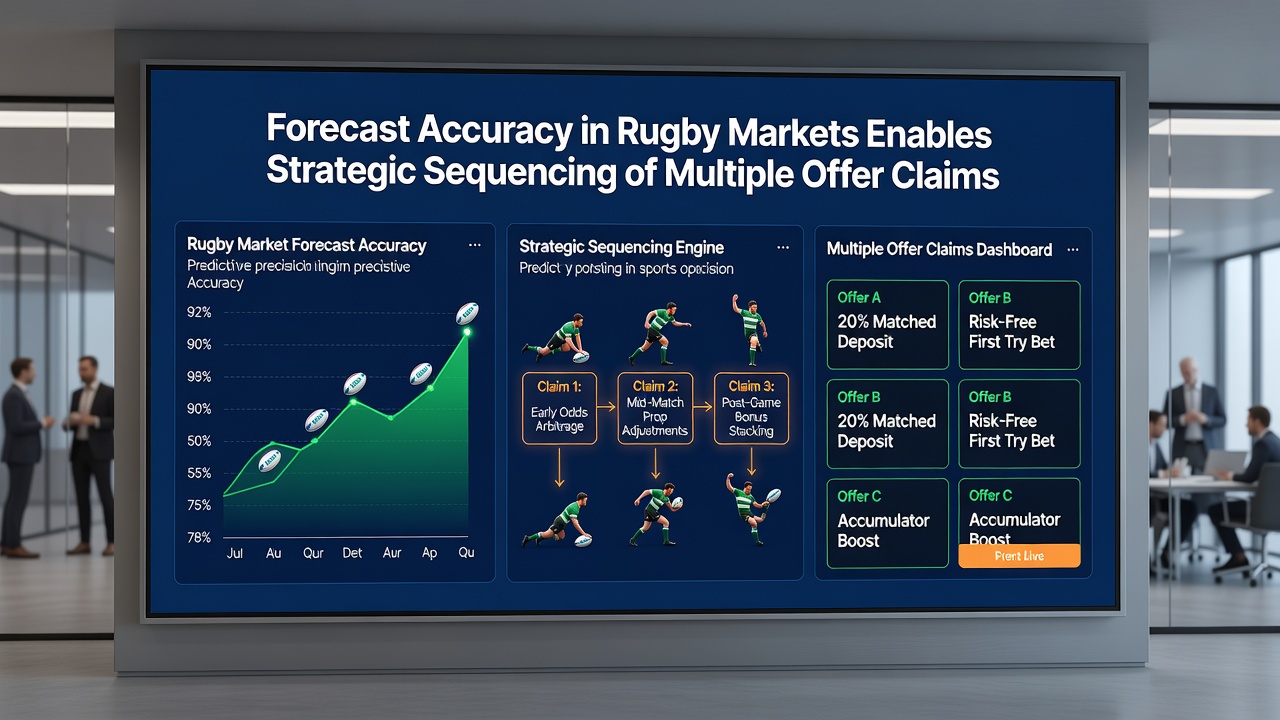 Analytics dashboard displaying rugby betting odds and forecast metrics