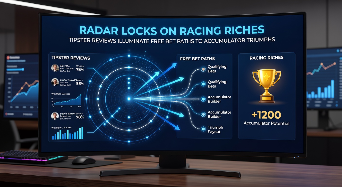 Infographic of free bet accumulator chain with radar lock icons and racing silks