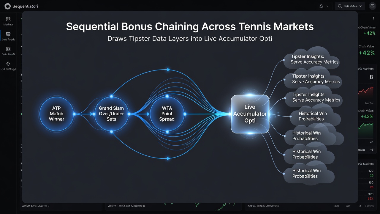 Data visualization showing accumulator optimization layers for tennis betting markets