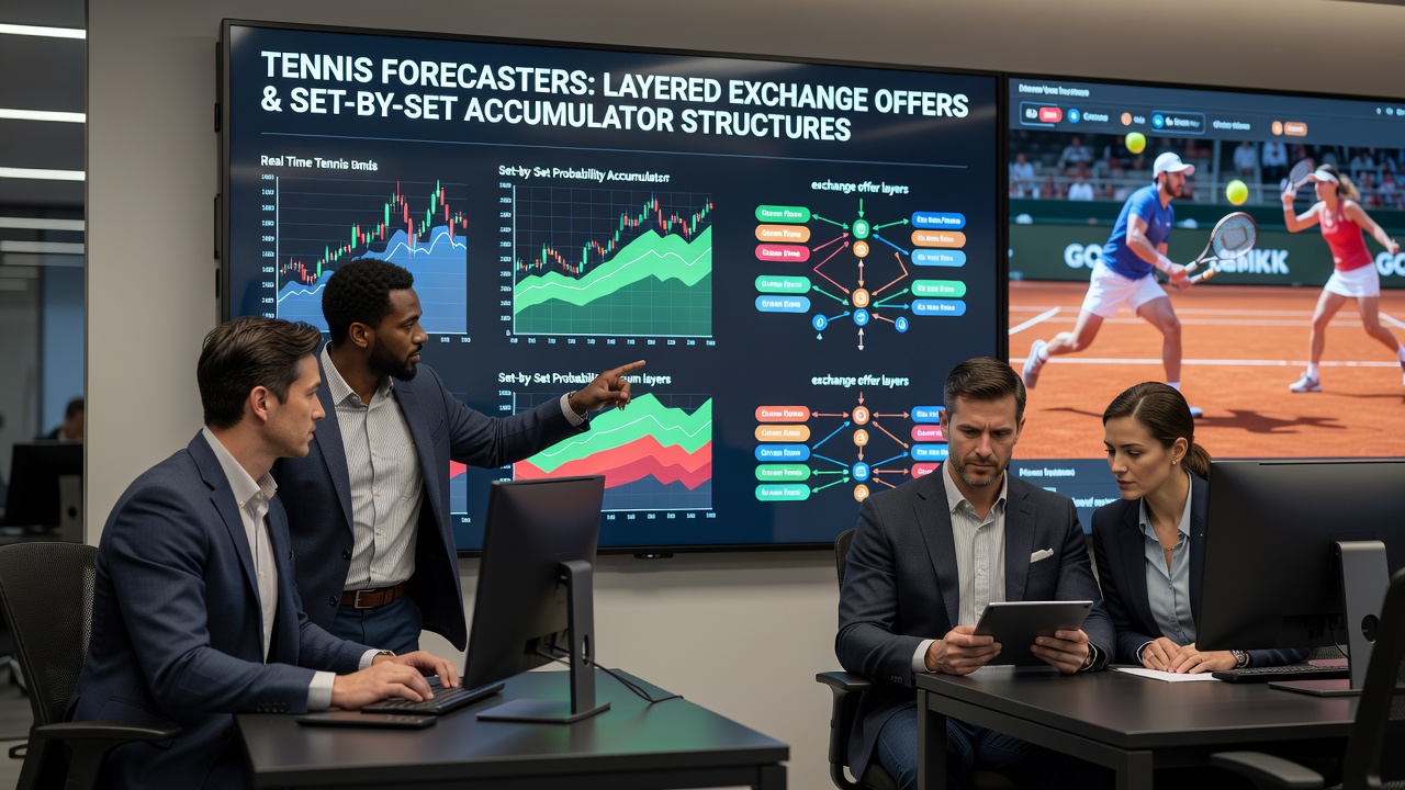 Close-up of tennis scoreboard with exchange betting interface elements