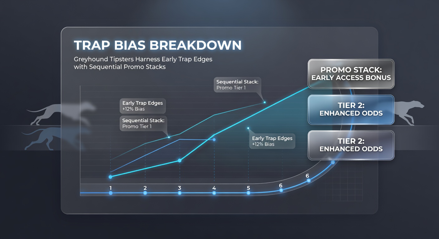 Infographic showing stacked promotions timeline for greyhound trap bias bets